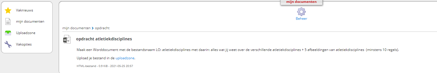 opdracht met interne link